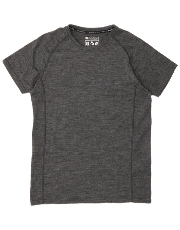 Mountain Warehouse Mens T-Shirt Top Medium Grey Flecked Merino Wool