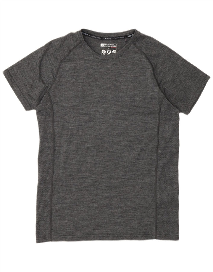 T-shirt da uomo Mountain Warehouse Top in lana merino screziata grigio medio