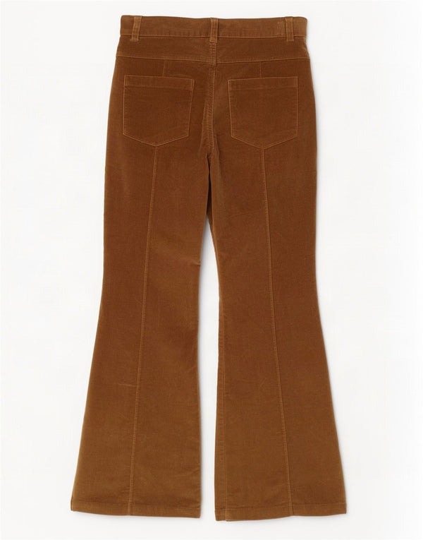 Vintage Damen Flare Cordhose UK 10 Small W28 L30 Braune Baumwolle