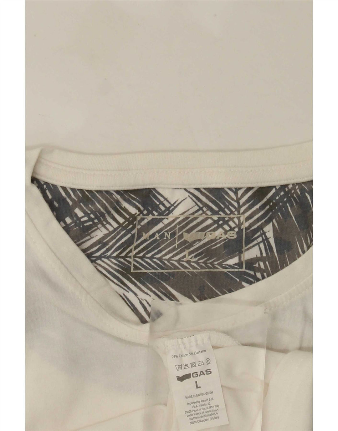Gas Mens Graphic T-Shirt Top Large White Cotton