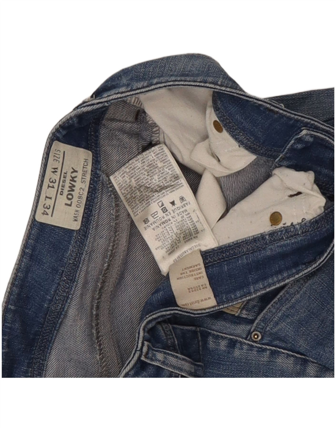 Diesel Womens Lowky Straight Jeans W31 L29 Blue Cotton