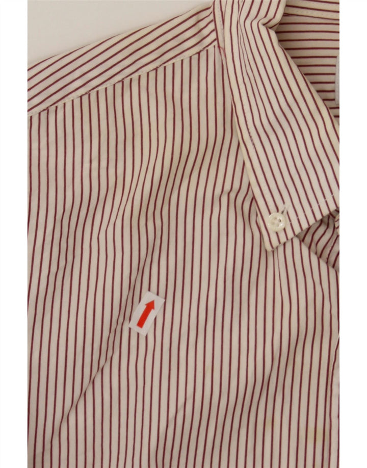 LACOSTE Mens Shirt Size 3 mall Maroon Pinstripe Cotton Vintage Lacoste and Second-Hand Lacoste from Messina Hembry 