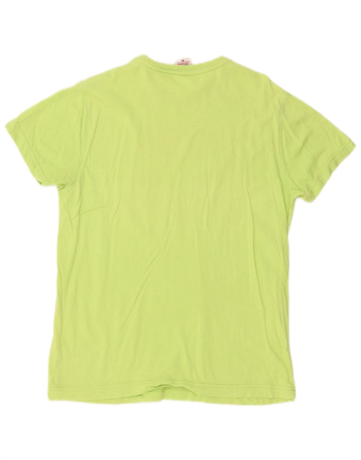 Converse Mens Graphic T-Shirt Top Médio Algodão Verde