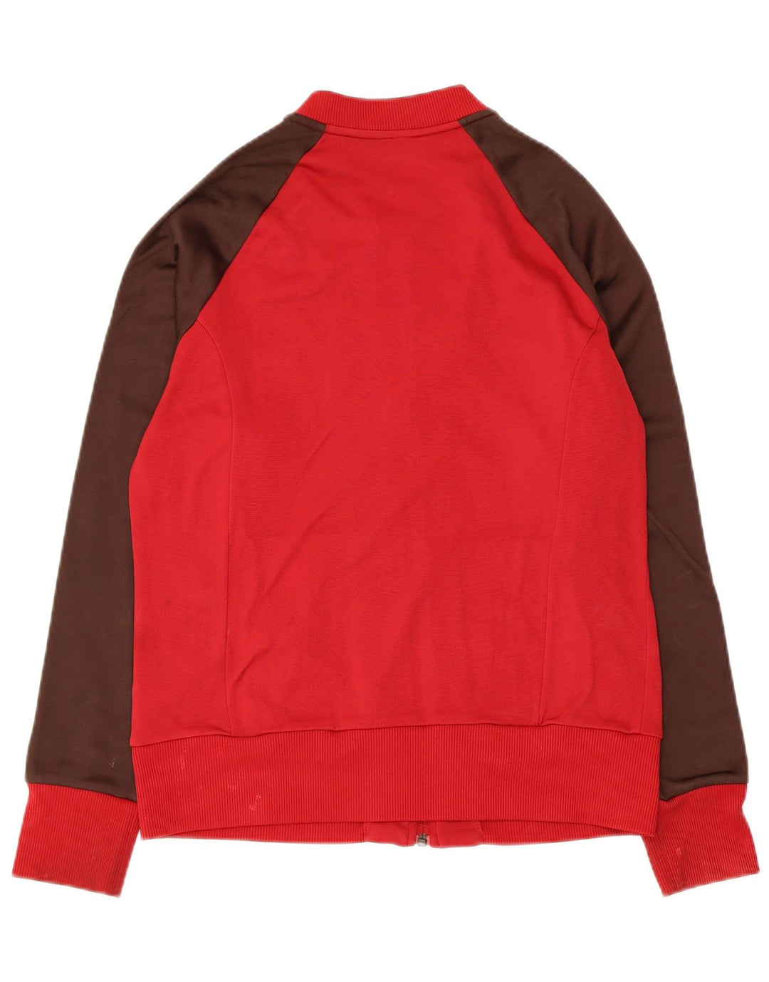 Adidas Womens Tracksuit Top Jacket IT 46 Large Red Colourblock Polyamide