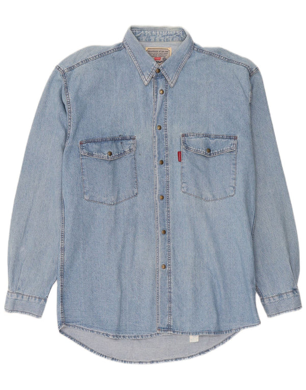 Carrera Chemise En Jean Bleu Moyen Coton Homme