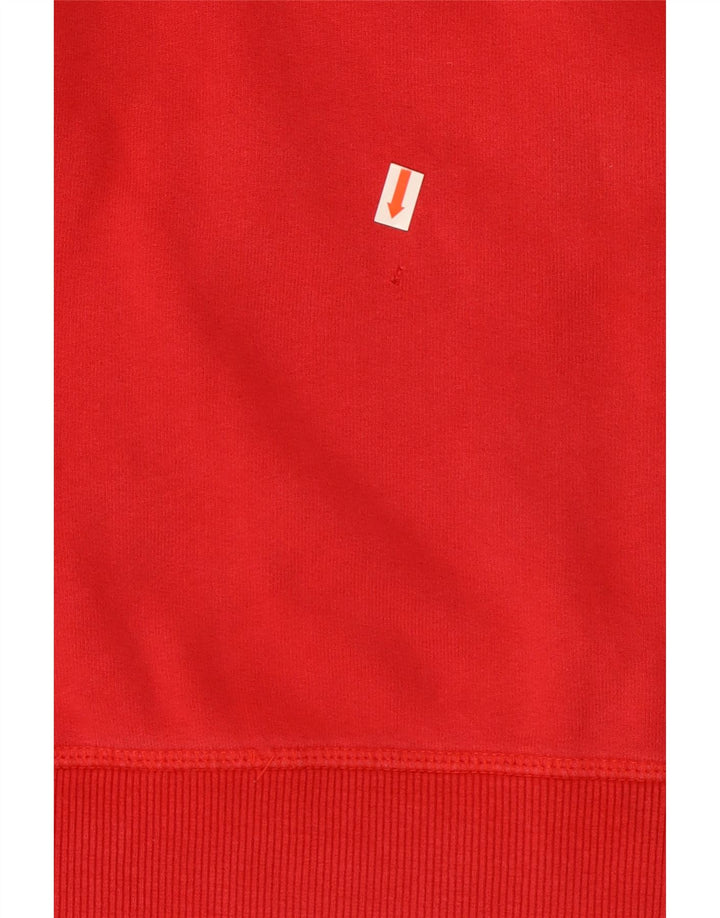 Superdry Mens Zip Hoodie Sweater Small Red Cotton