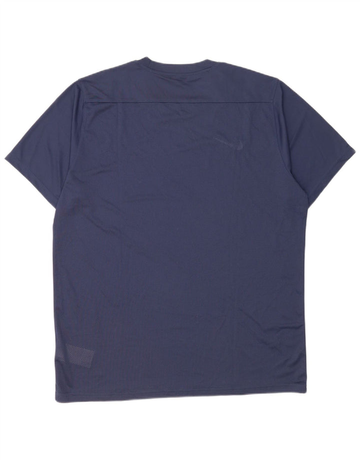Nike Mens Dri Fit T-Shirt Top 2XL Navy Blue Polyester
