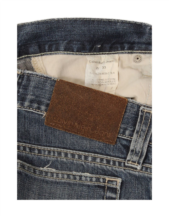 Calvin Klein Womens Straight Jeans W33 L30 Blue Cotton