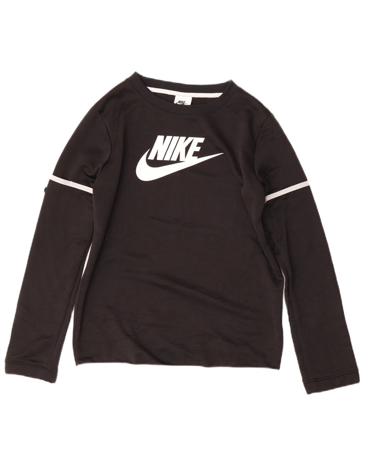 NIKE Boys Graphic Full Tracksuit 12-13 Years Large Black