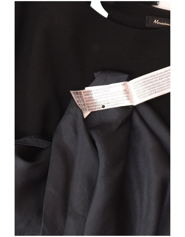 Massimo Dutti Womens Shift Dress EU 40 Medium Black Viscose
