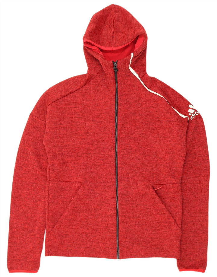 Adidas Mens Tracksuit Top Jacket Medium Red Flecked Polyester
