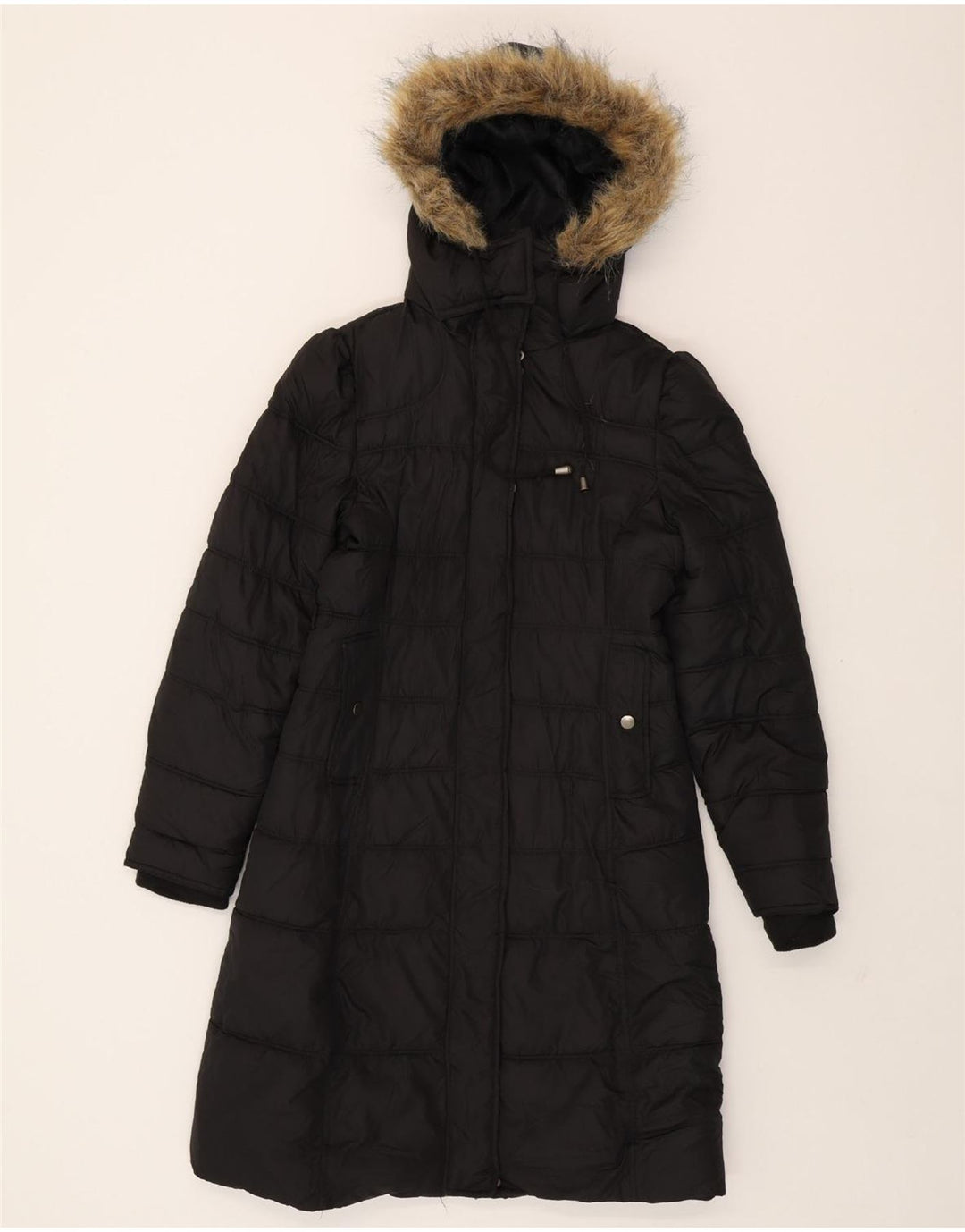 MOSSIMO Womens Hooded Padded Coat UK 10 Small Black Polyester Vintage Mossimo and Second-Hand Mossimo from Messina Hembry 