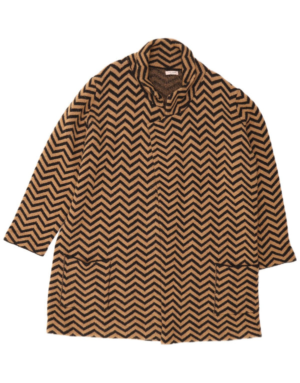 Fiorella Rubino Damen Longline-Cardigan-Pullover UK 18 XL Brauner Chevron