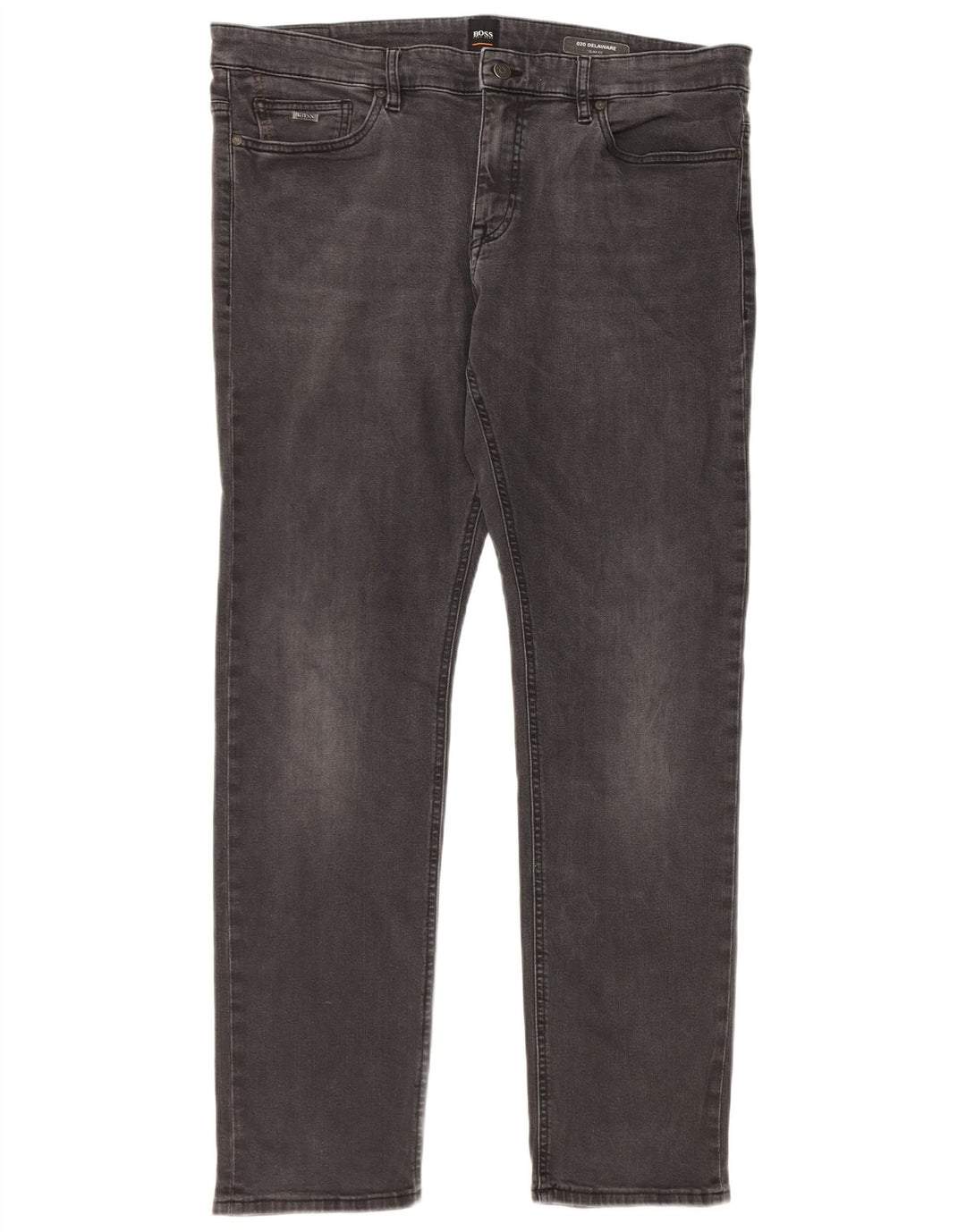 Hugo Boss Herren Delaware Slim Jeans W38 L34 Graue Baumwolle