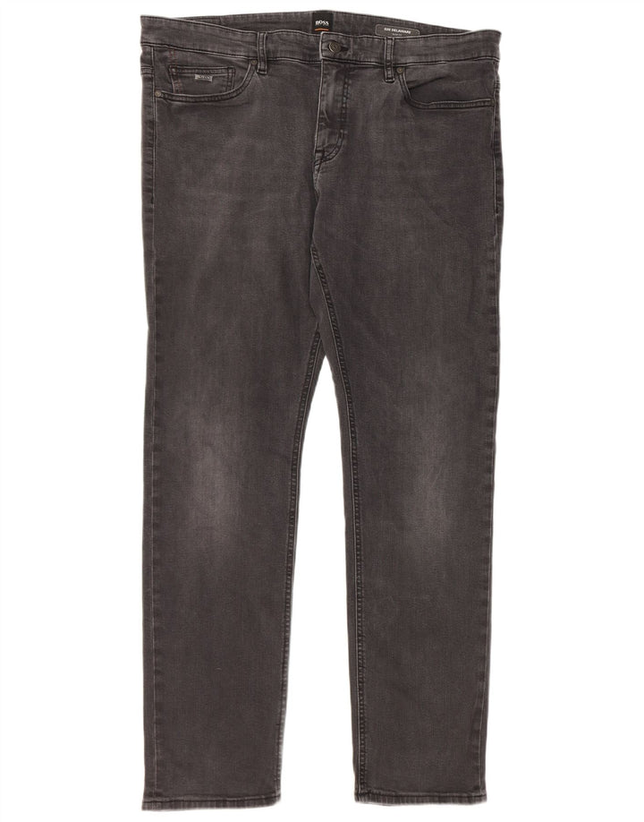 Hugo Boss Herren Delaware Slim Jeans W38 L34 Graue Baumwolle