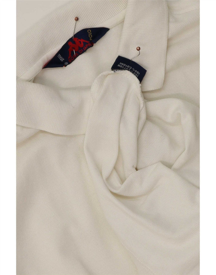 Kappa Mens Long Sleeve Polo Shirt Small White Cotton