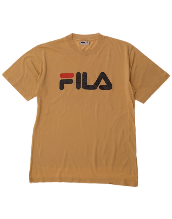 FILA Mens Graphic T-Shirt Top Small Beige