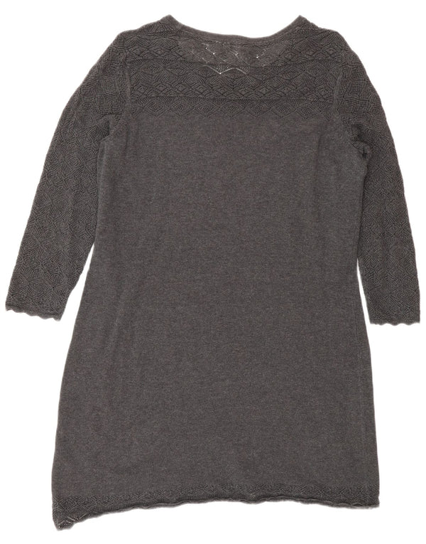 Rochie cu pulover pentru femei Fat Face cu mâneci 3/4 UK 14, bumbac gri mediu