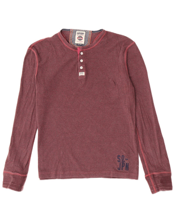 Superdry Haut coupe slim à manches longues en coton marron grand homme