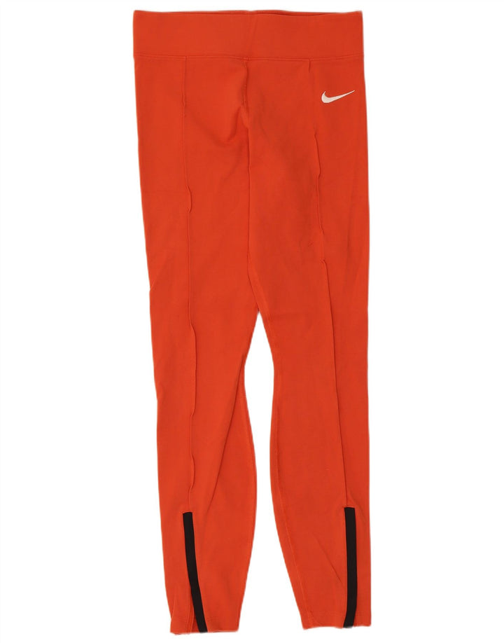 Nike Womens Leggings UK 10 Small Orange Viscose