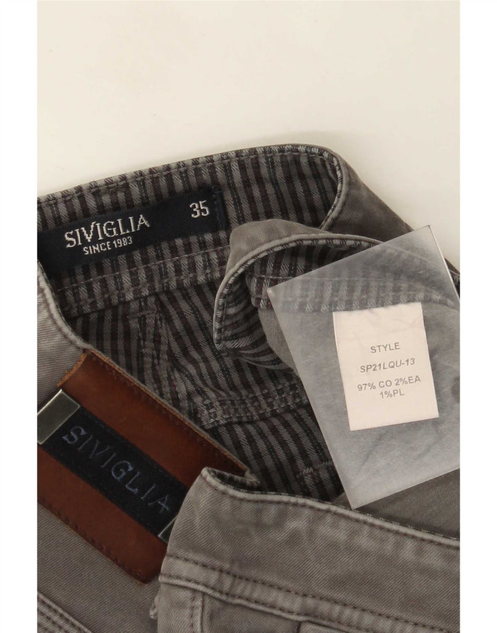 SIVIGLIA Mens Straight Jeans W35 L30 Grey Cotton