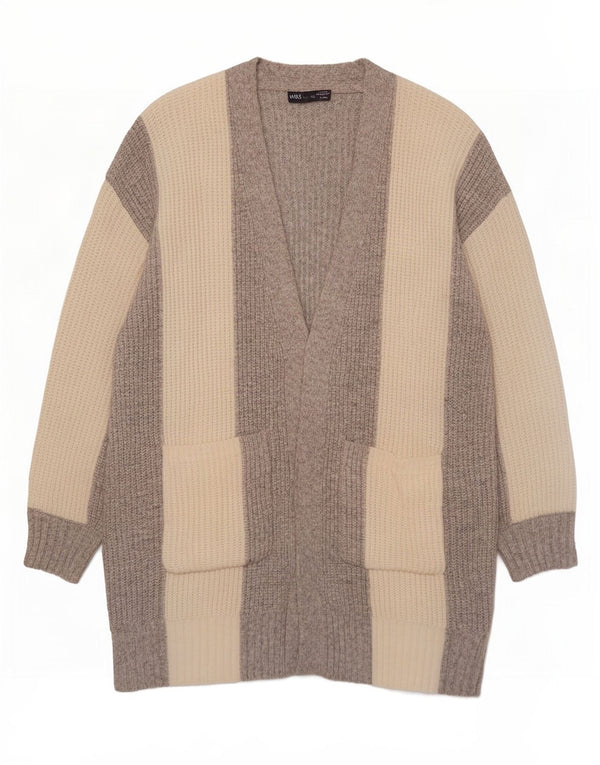Maglione cardigan lungo da donna Marks & Spencer UK 14 Grigio medio