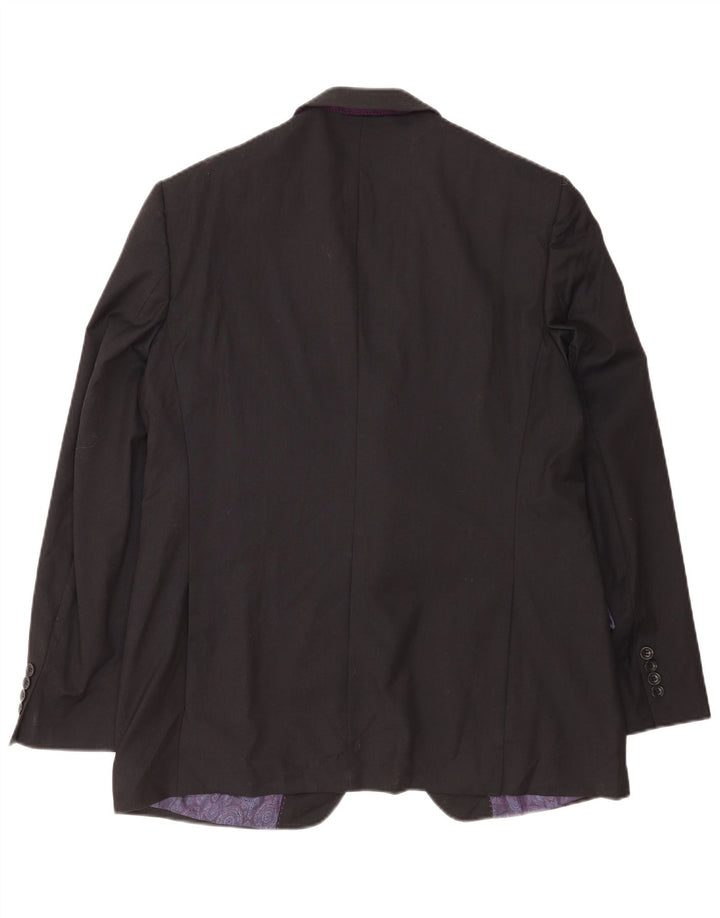 Marks & Spencer Herren Autograph 2-Knopf-Blazerjacke UK 42 XL Schwarze Wolle