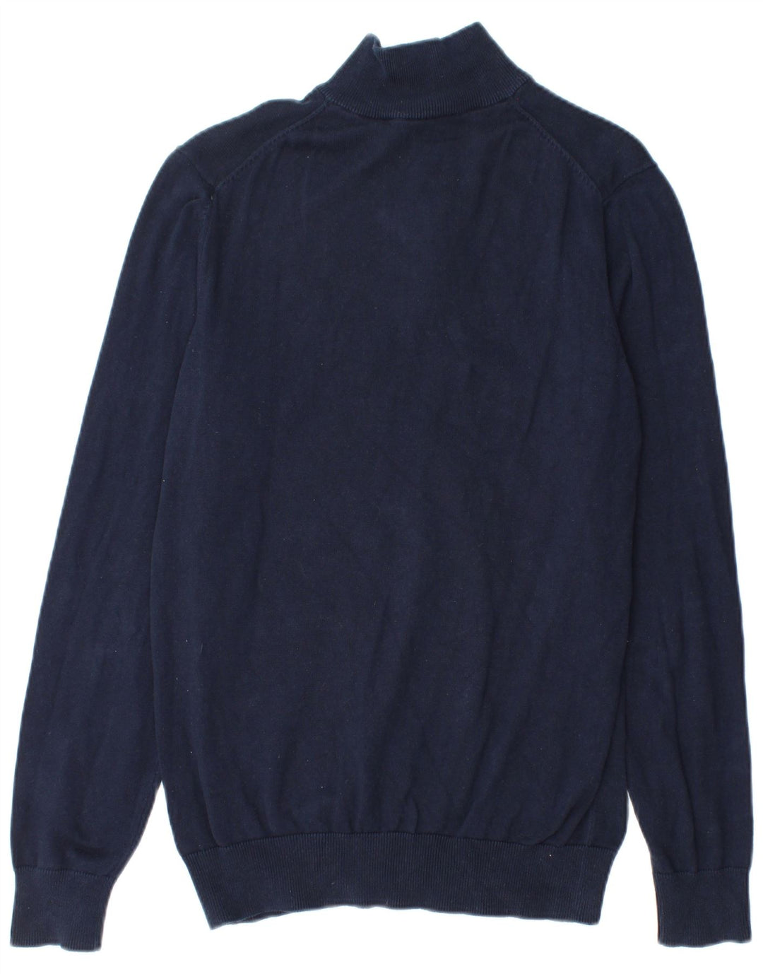 Crew Clothing Mens Zip Neck Jumper Sweater Medium Navy Blue Cotton