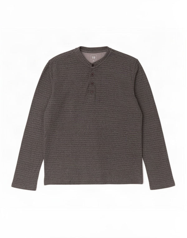 Gap Top da uomo a maniche lunghe in cotone a righe grigio medio
