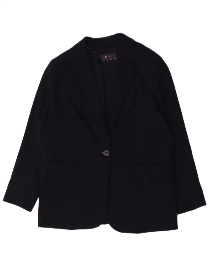 Jachetă pentru femei Marks & Spencer cu 1 nasture, UK 18 XL, poliester bleumarin