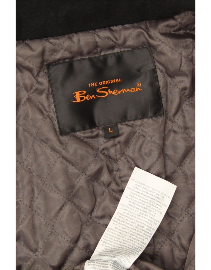 Giacca utility da uomo Ben Sherman UK 40 Large Black Wool