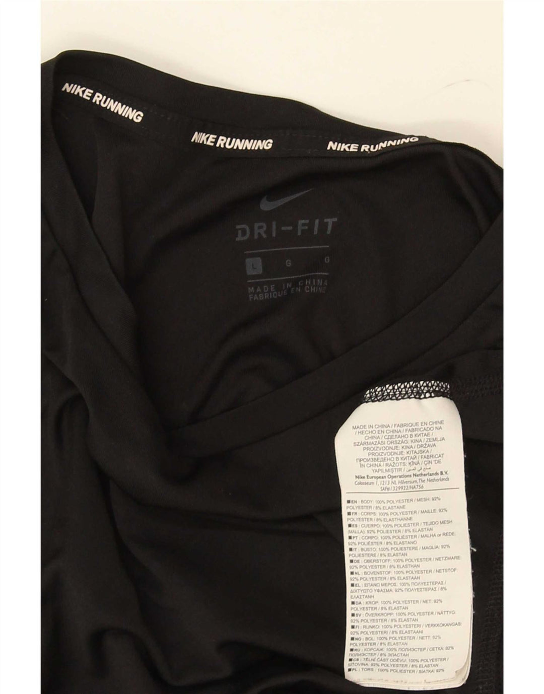 Nike Womens Dri Fit T-Shirt Top UK 16 Large Black Polyester
