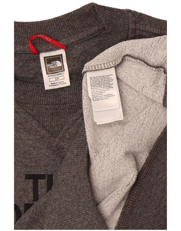 The North Face Mens Graphic Sweatshirt Jumper Small Grey Flecked Cotton