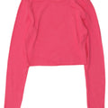 Zara Womens Crop Top Langærmet UK 12 Medium Pink Bomuld