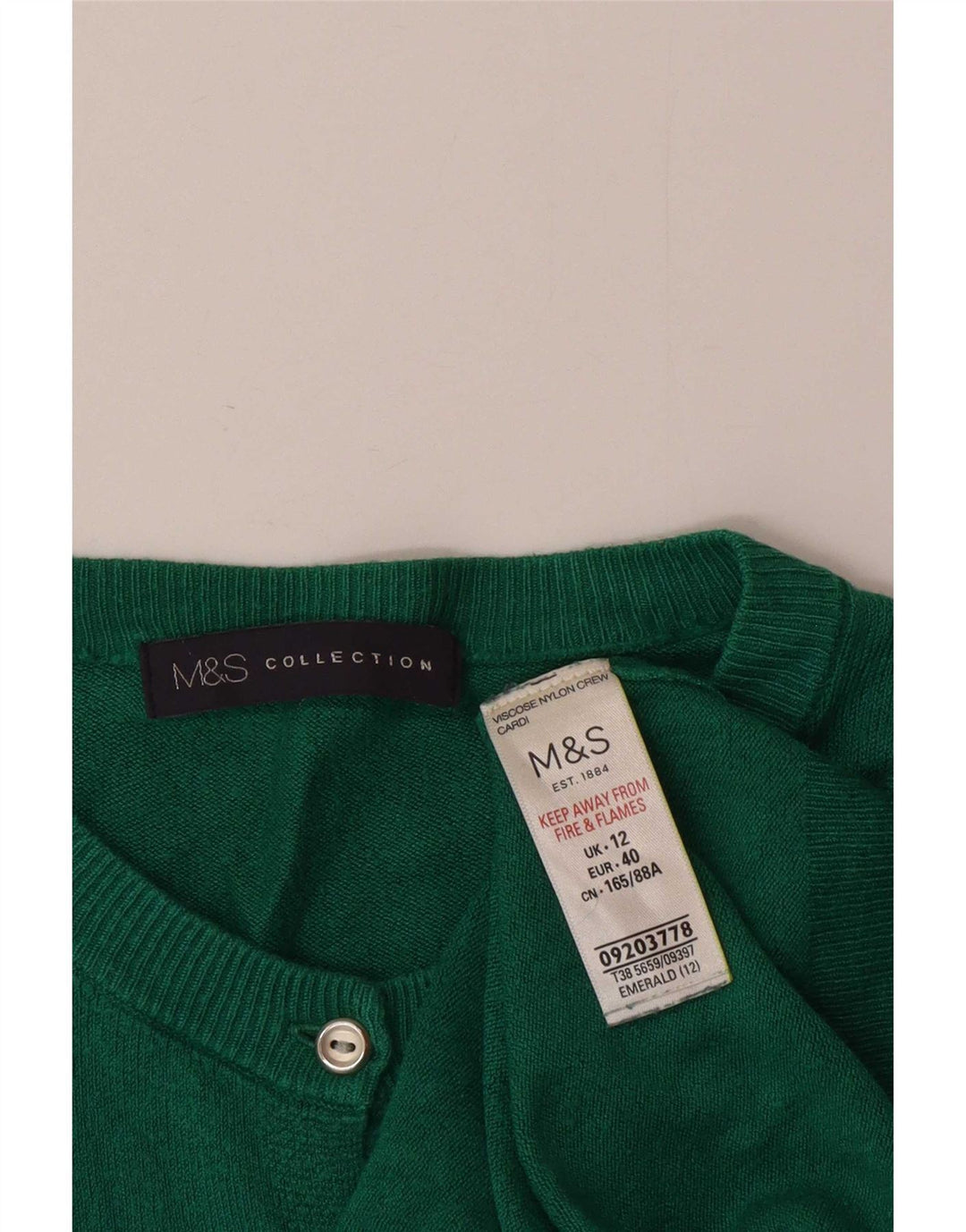 Maglione cardigan da donna Marks & Spencer UK 12 Viscosa verde medio