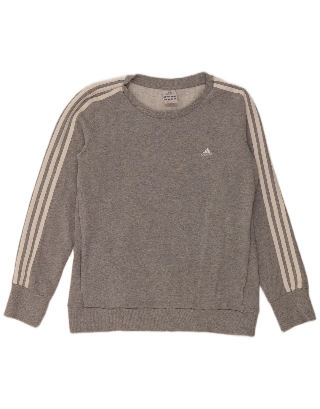Adidas Womens Sweatshirt Jumper UK 12/14 Medium Grey Cotton
