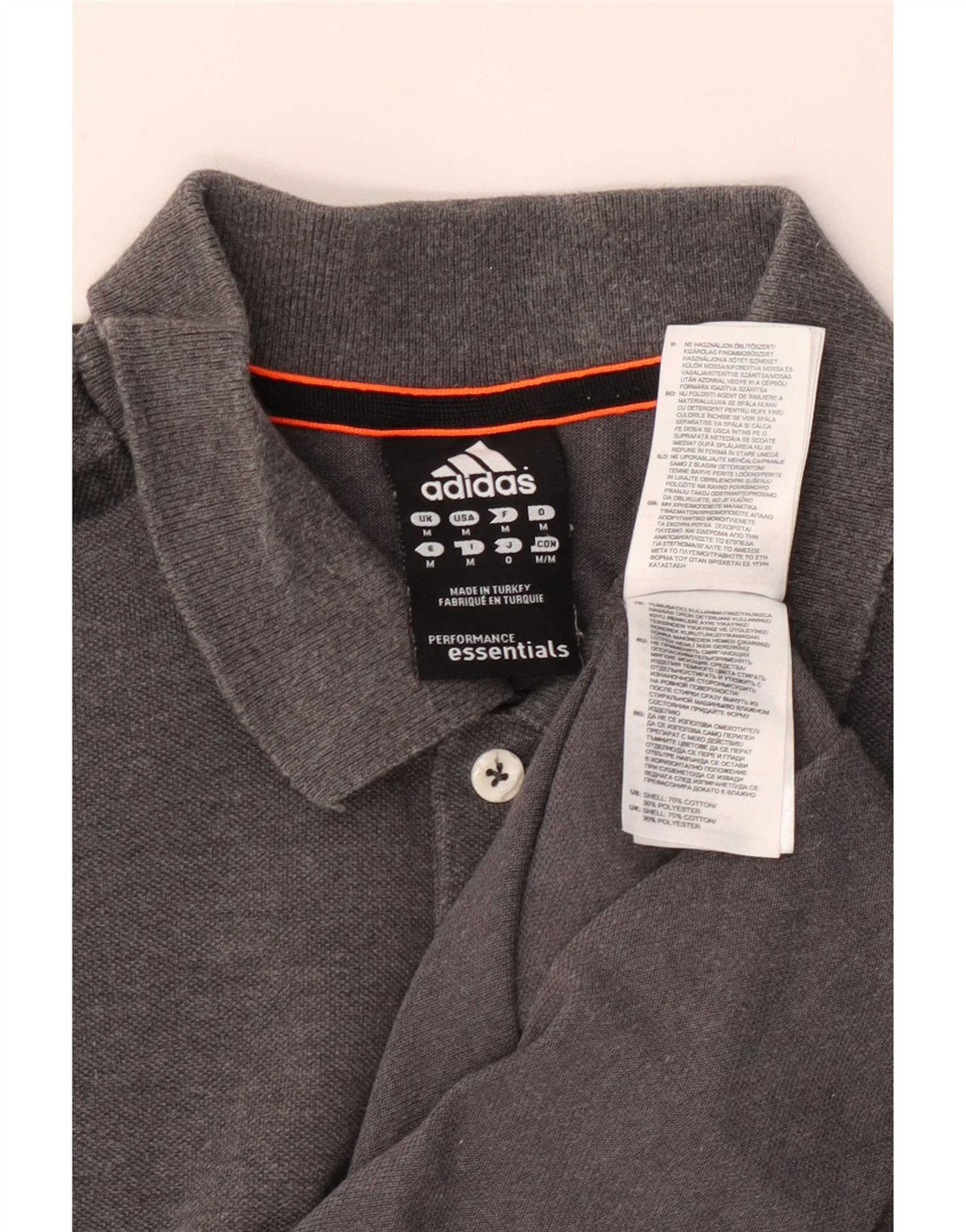 Polo Adidas Climalite da uomo in cotone grigio medio