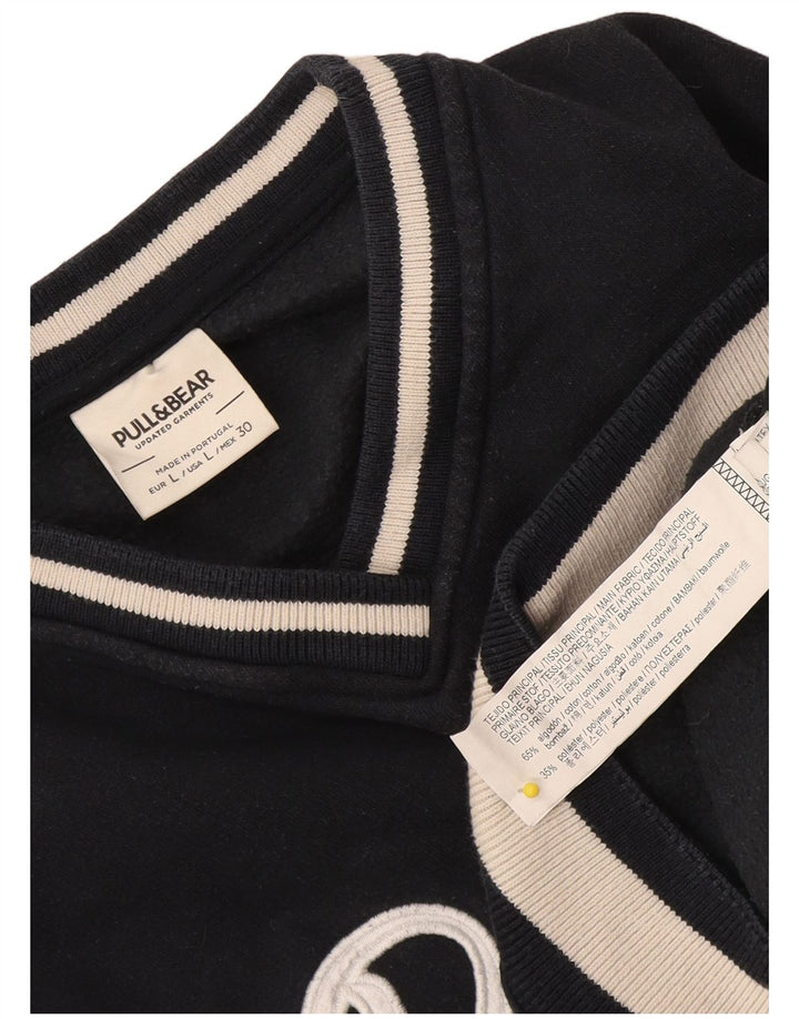 Pull & Bear Felpa Pasadena da uomo, grande, color block blu navy