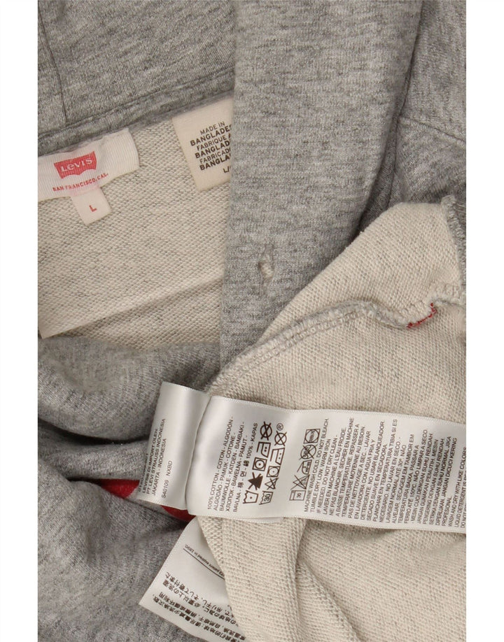 LEVI'S Mens Graphic Hoodie Jumper Large Grey Cotton Vintage Levi's and Second-Hand Levi's from Messina Hembry 