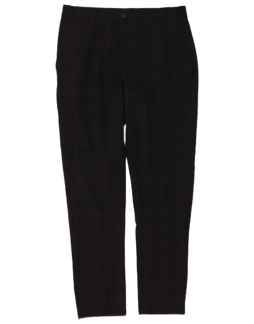 Zara Mens Slim Chino Trousers Medium W31 L30 Black Check