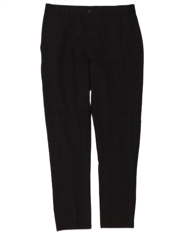 Zara Mens Slim Chino Trousers Medium W31 L30 Black Check