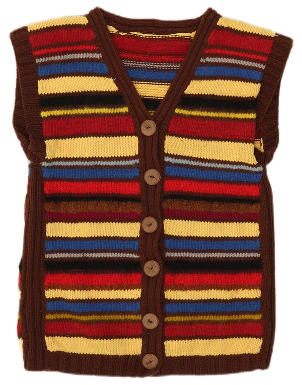 Vintage Womens Cardigan Sweater UK 12 Medium Multicoloured Striped