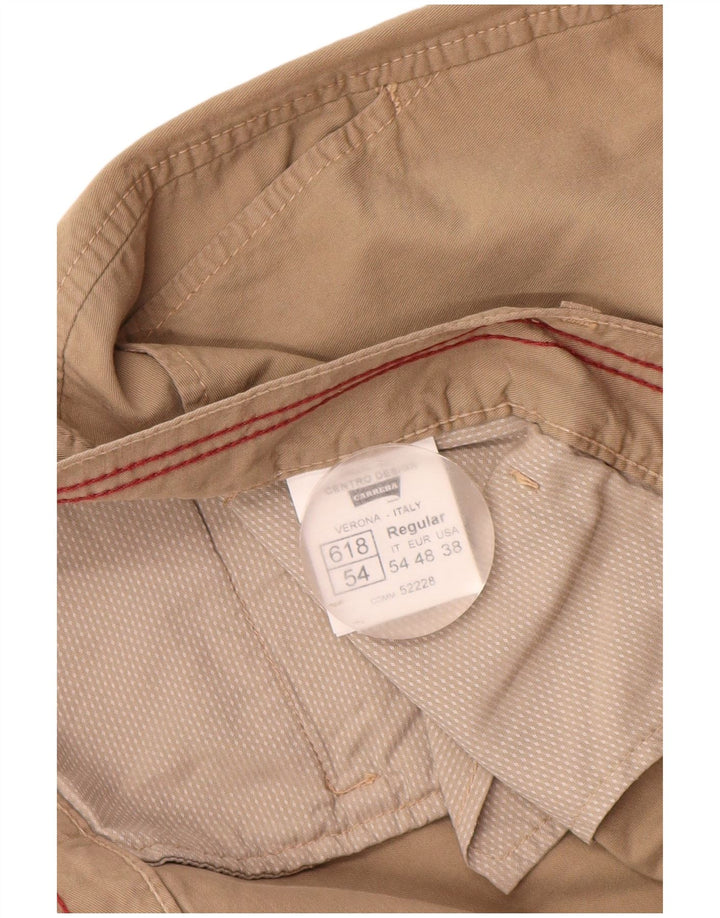 Carrera Mens Regular Fit Cargo Shorts W38 XL Beige Cotton