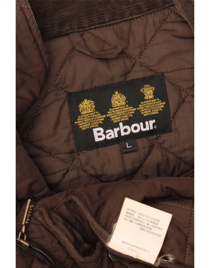 BARBOUR Giacca trapuntata da uomo UK 40 Large Marrone Poliestere