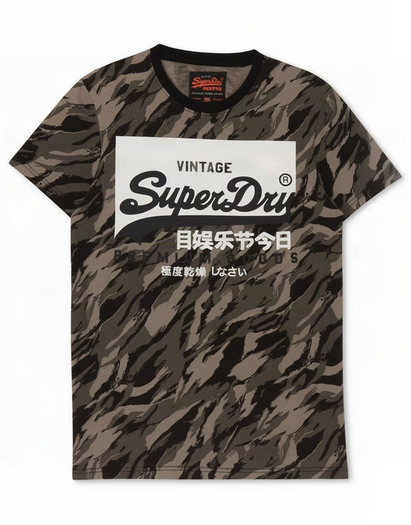 Superdry muška grafička majica kratkih rukava srednje siva, pamuk s životinjskim printom