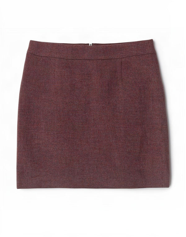 Joules Dame Mini-nederdel UK 12 Medium W30 Lilla Flecked Wool