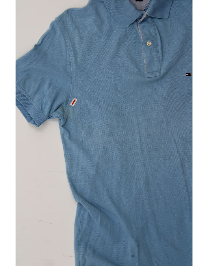 TOMMY HILFIGER Mens Polo Shirt Medium Blue Cotton Vintage Tommy Hilfiger and Second-Hand Tommy Hilfiger from Messina Hembry 
