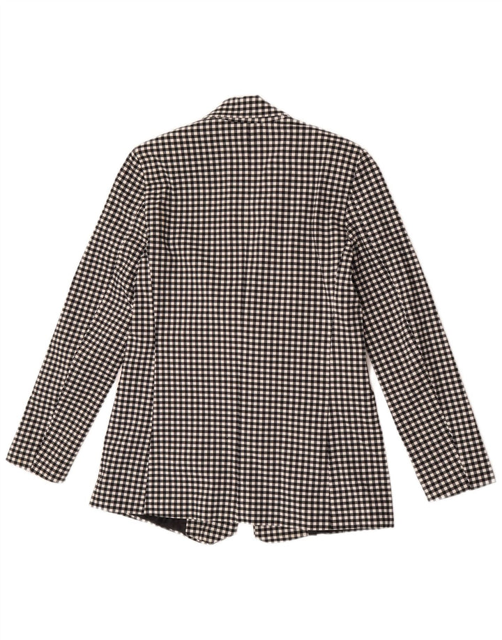 Oasis Chaqueta tipo blazer con 1 botón para mujer UK 40 Small Black Gingham Viscosa