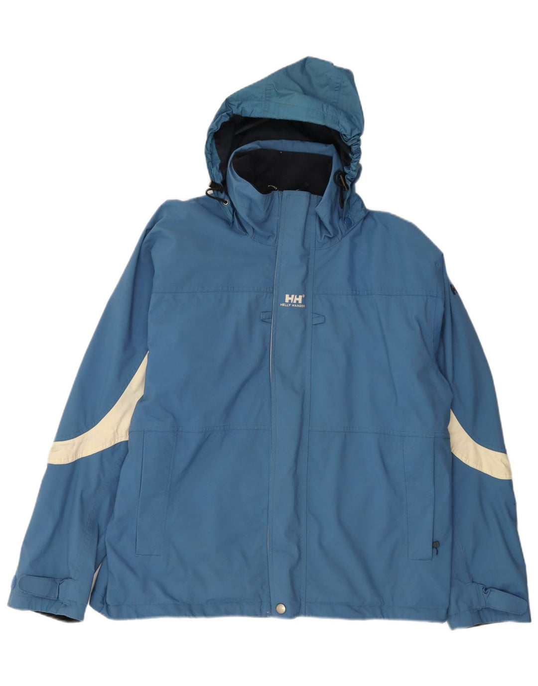 Helly Hansen Mens Hooded Windbreaker Jacket UK 40 Large Blue Colourblock