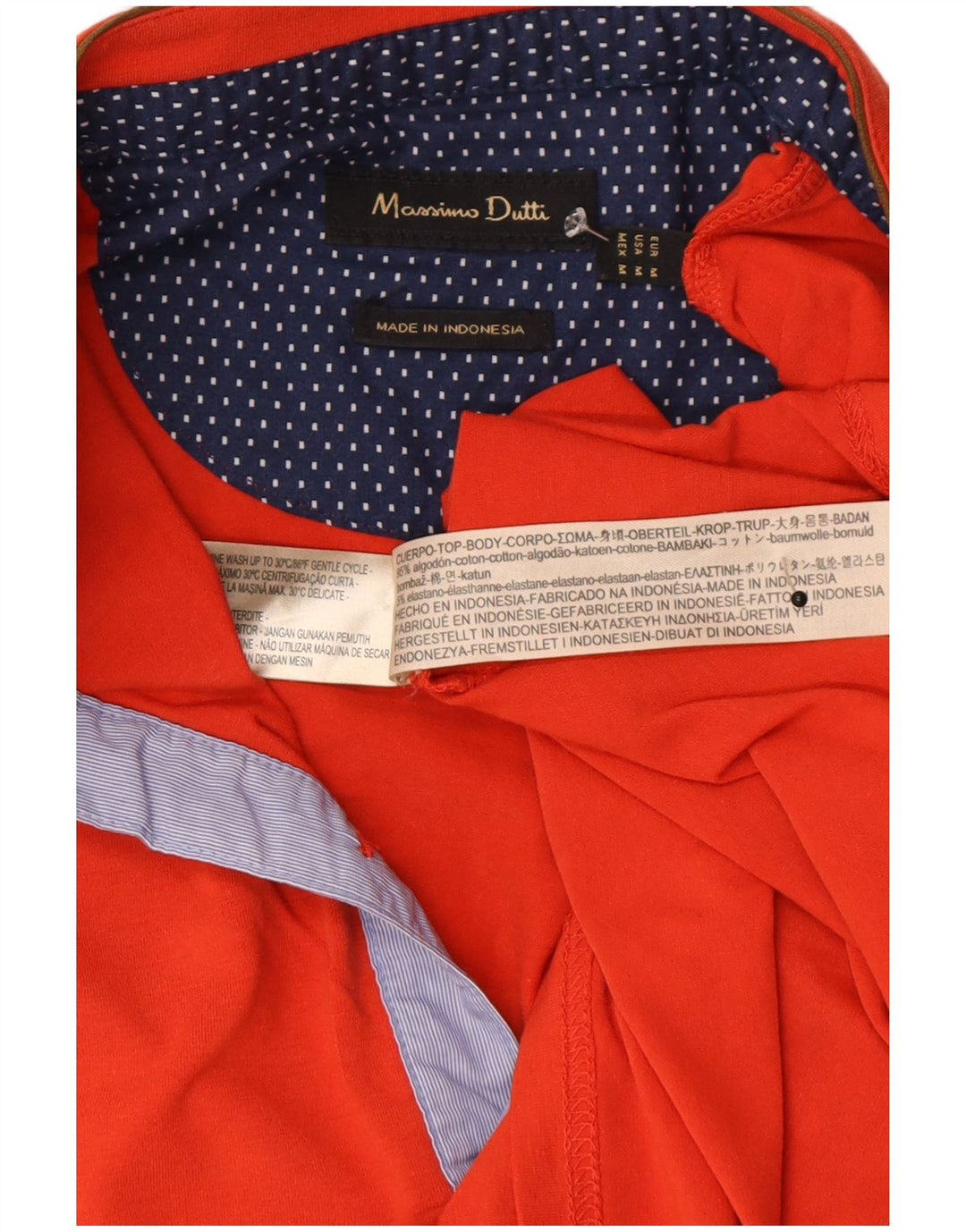 Polo da uomo Massimo Dutti in cotone rosso medio